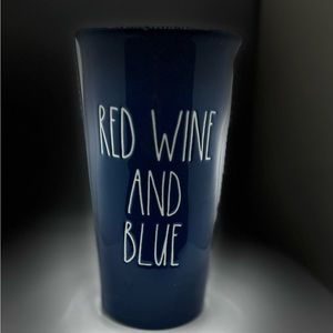 NWT Rae Dunn Red Wine & Blue Travel Mug